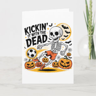 Kickin' It Halloween Skeleton Soccer Player  Card