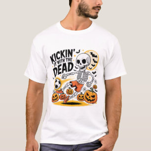 Kickin' It Halloween Skeleton Soccer Player  T-Shirt