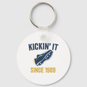 Kickin' It Since 1984 Vintage Soccer Fan Print  Keychain