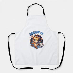 Kickin It Soccer Player Giraffe Ball Girls Boys An Apron