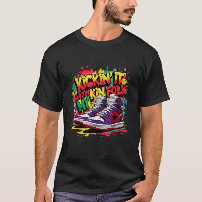 Kickin It With My Kinfolk Sneaker Family Reunion T T-Shirt (Front)