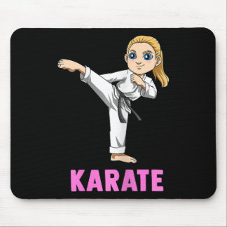 Kicking And Striking Kid - Cute Karate Girl Mouse Pad