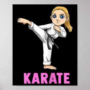 Kicking And Striking Kid - Cute Karate Girl  Poster