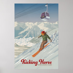 Kicking Horse Golden British Columbia Canada Ski Poster