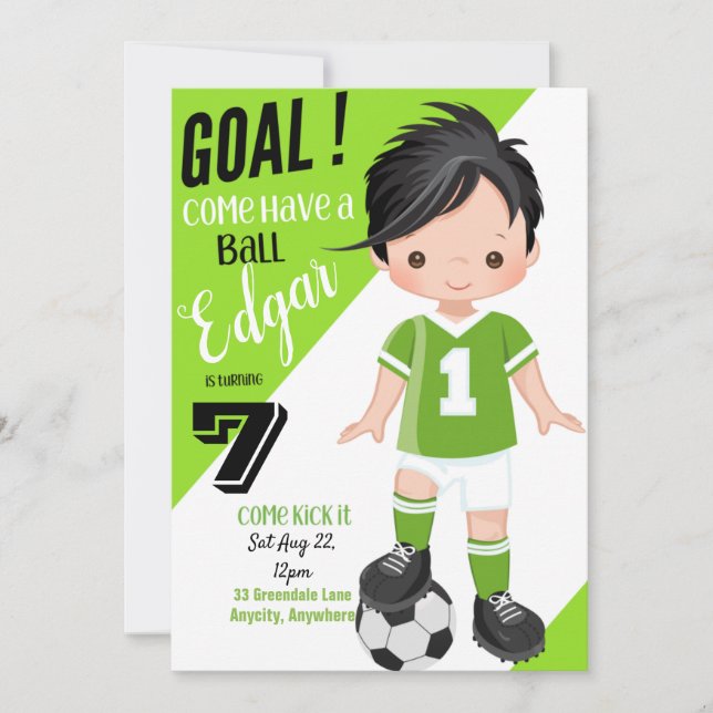 Kicking It 3 Birthday Invitation Card (Front)