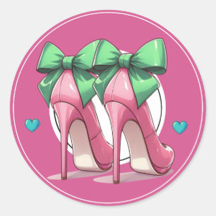 Kicking It High Heels  Classic Round Sticker
