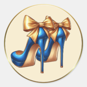 Kicking It High Heels  Classic Round Sticker