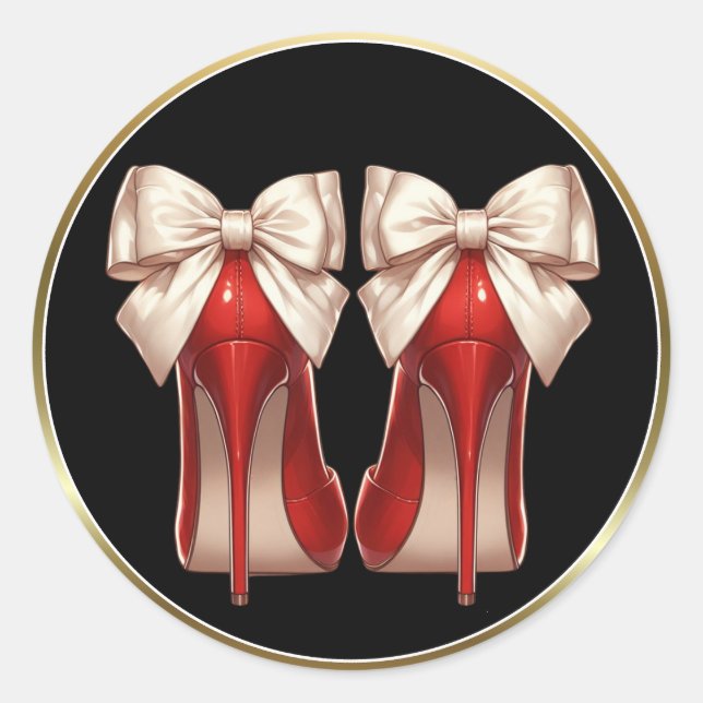Kicking It High Heels  Classic Round Sticker (Front)