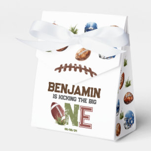 Kicking The Big One Football 1st Birthday  Favor Box