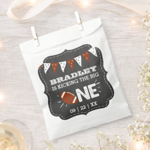 Kicking The Big One   Football 1st Birthday Favour Bag