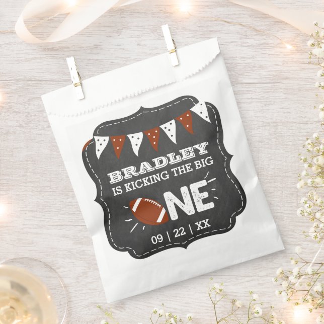 Kicking The Big One | Football 1st Birthday Favour Bag (Clipped)