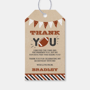 Kicking The Big One   Football 1st Birthday Gift Tags