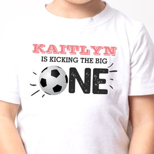Kicking The Big One Soccer 1st Birthday Baby T-Shirt