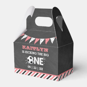 Kicking The Big One   Soccer 1st Birthday Favor Box