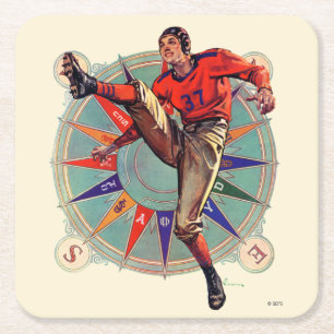 Kickoff Square Paper Coaster