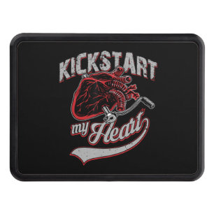 Kickstart My Heart Motorcycle Art Gift Trailer Hitch Cover