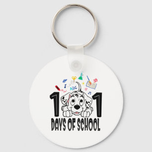 Kid 100 Days Of School Dalmatian Puppy 100th Day G Keychain