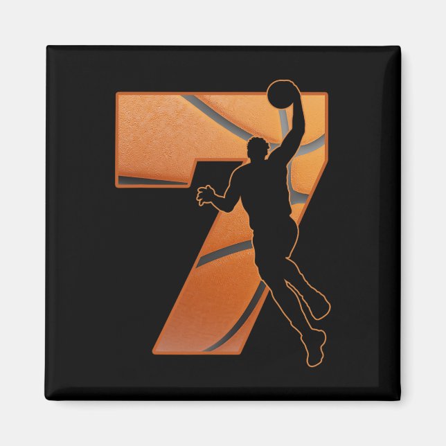 Kid 7 Year Old 7th Sketll Birthday Partytheme Boys Magnet (Front)