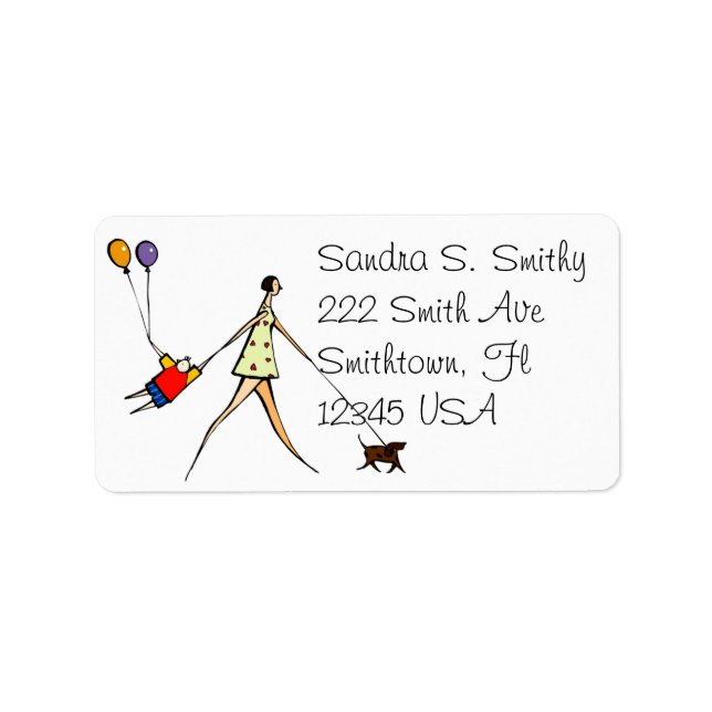 Kid and dog in tow  Address Label (Front)