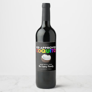 Kid Approved Coquito, Alcohol Free Bottle Label