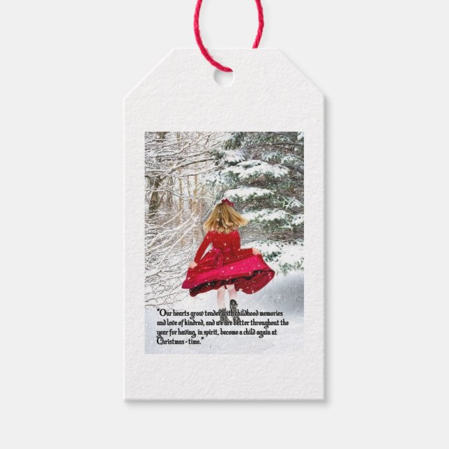 Kid at Christmas Gift Tags (Front)