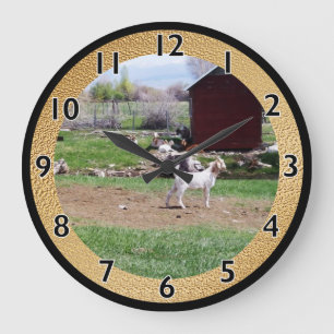 Kid at Red Hut Pasture Large Clock