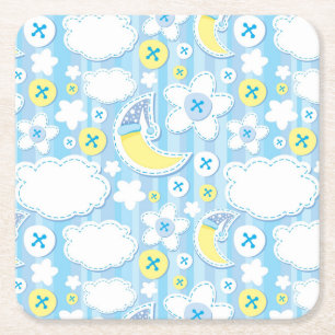 kid background square paper coaster