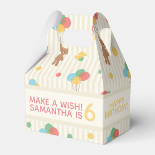 Kid Birthday Balloons Teddy Bear Age Favor Box