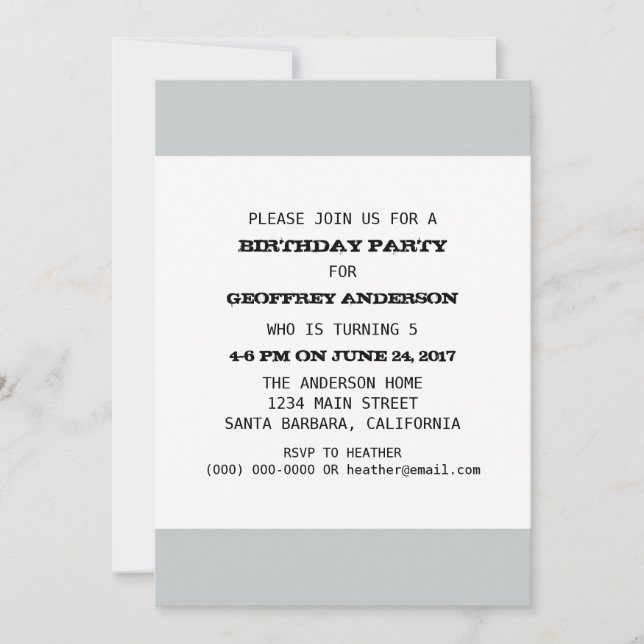 Kid Birthday Party Template (Front)