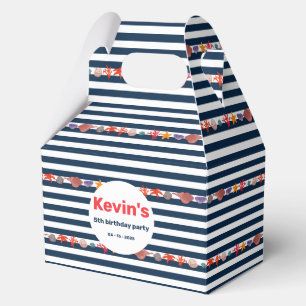 Kid Birthday Timeless navy with sailor stripes Favor Box