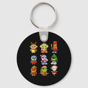 Kid Brainrot Pajama Christmas 2025 Holiday Los Dic Keychain