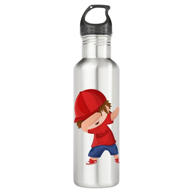 Kid doing dabbing movement dabing dance 710 ml water bottle (Front)