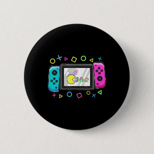 Kid Easter Video Game Eating Bunny Eggs Gamer Boys 2 Inch Round Button