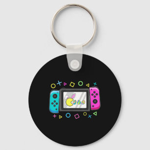 Kid Easter Video Game Eating Bunny Eggs Gamer Boys Keychain