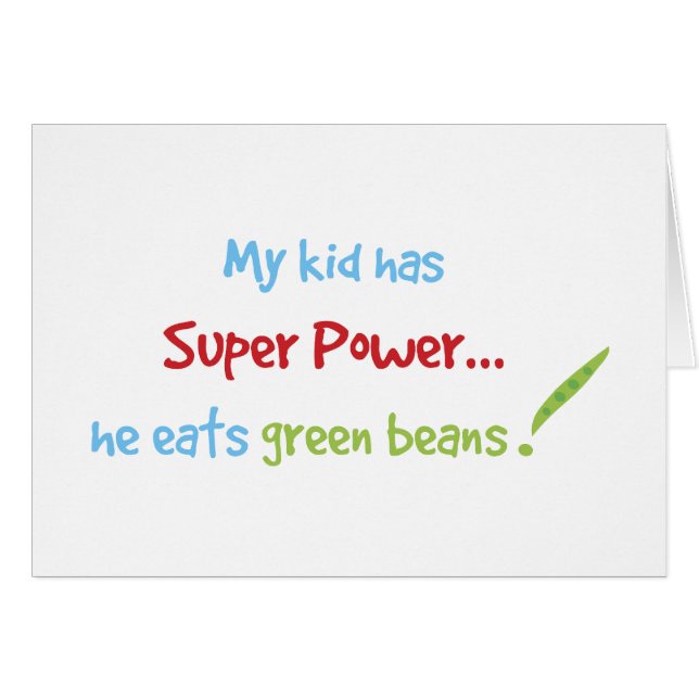 Kid eats green beans (Front Horizontal)
