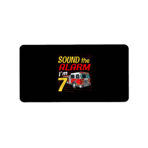 Kid Fire Truck 7th Birthday Party Gift Firefighter Label
