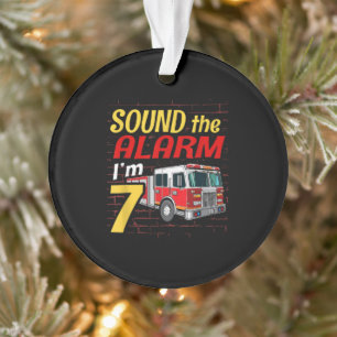 Kid Fire Truck 7th Birthday Party Gift Firefighter Ornament