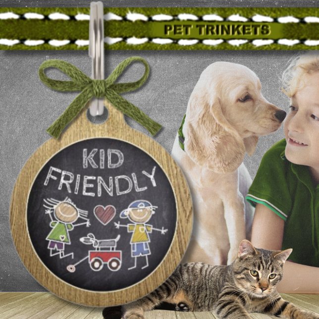 Kid Friendly Chalkboard Drawing Dog Pet Tag (Creator Uploaded)