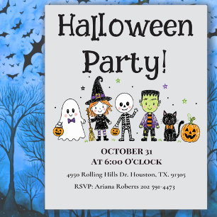 Kid Friendly Characters Halloween Party Invitation