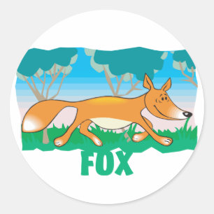 Kid Friendly Fox Classic Round Sticker