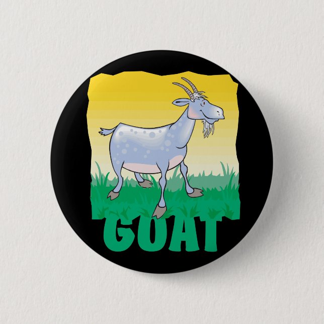 Kid Friendly Goat 2 Inch Round Button (Front)