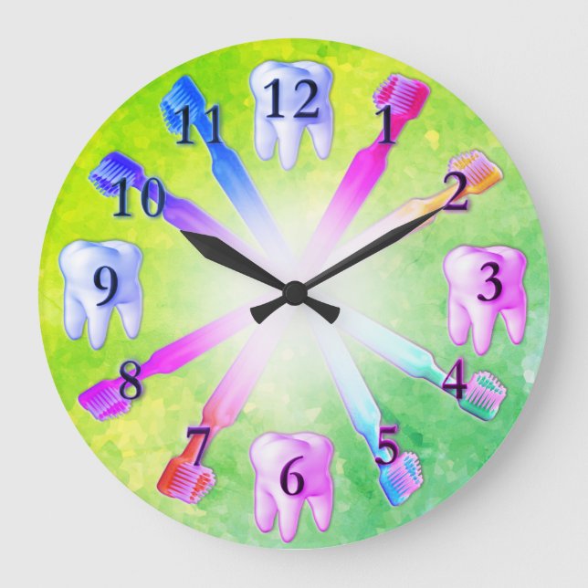 Kid Fun Colourful Toothbrush Clock (Front)