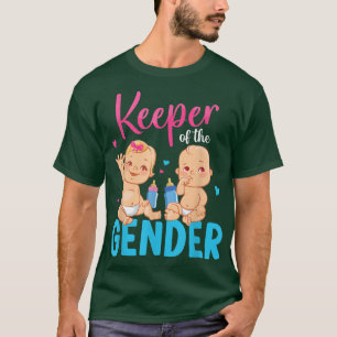 Kid Gender Reveal Party Keeper Of The Gender Mom D T-Shirt
