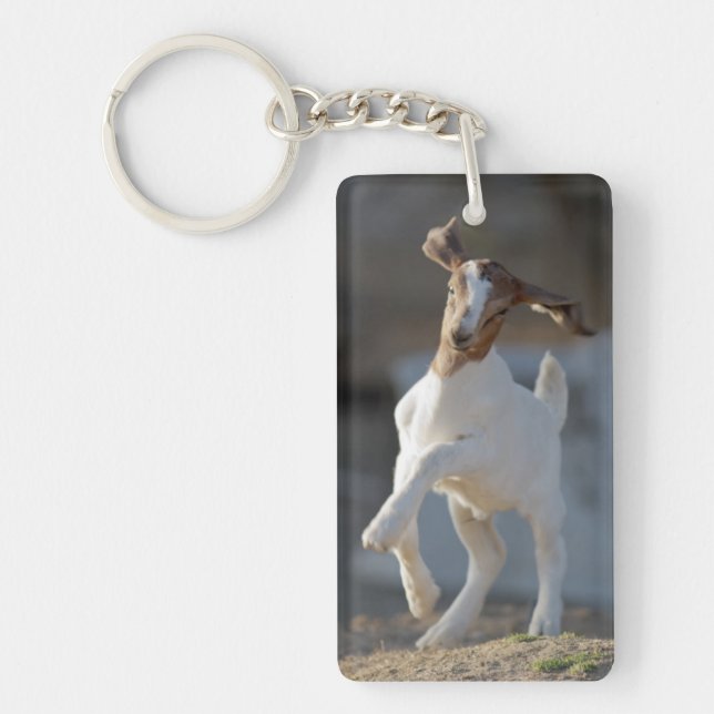 Kid Goat Playing Keychain (Front)