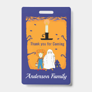 Kid Halloween Birthday Thank you Badge
