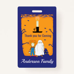 Kid Halloween Birthday Thank you Badge