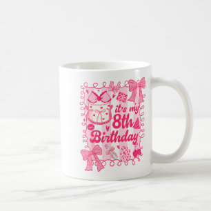 Kid Its My 8th Birthday Coquette Aesthetic 8 Years Coffee Mug
