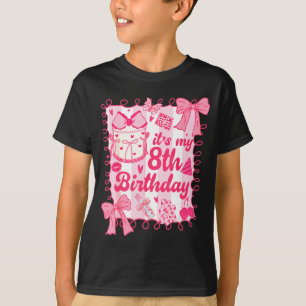 Kid Its My 8th Birthday Coquette Aesthetic 8 Years T-Shirt