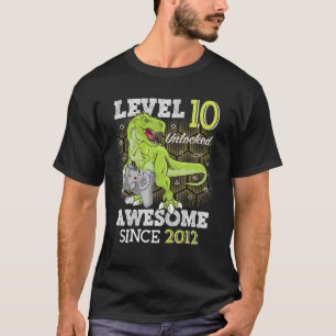 Kid Level 10 Unlocked Awesome 2012 10 Y/O Gamer Bi T-Shirt