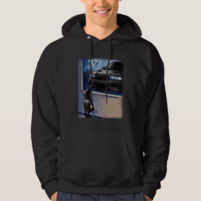 Kid Looking At Dream Car Artwork Hoodie (Front)
